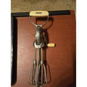 Vintage Kaplan Aronson Hand Crank Egg Beater Manual Whisk Cream Handles Retro